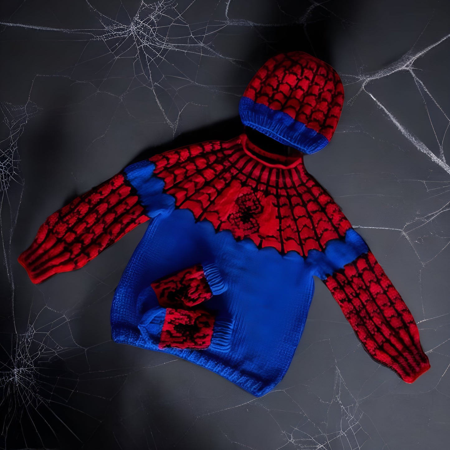 Children Spider Man Sweater (Wool-Merino Blend)