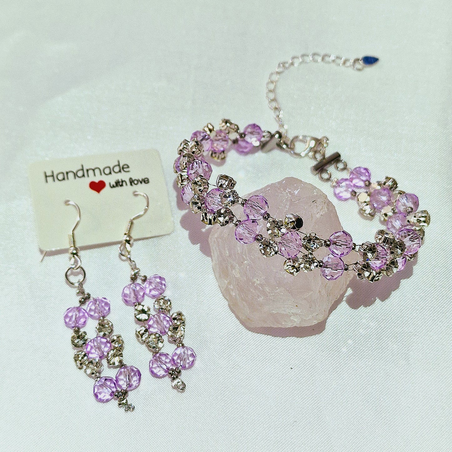 Purple Shine Bracelet and Earrings