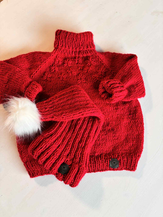 Red Hood Sweater and Hat Set