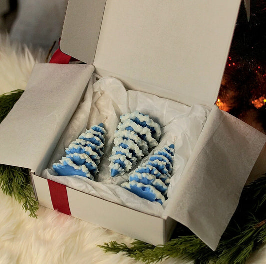 Blue Snowy Tree Gift Box Set of 3