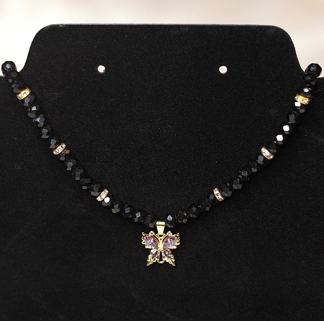 Royal Night Butterfly Necklace and Bracelet
