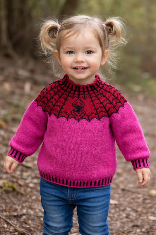 Sweter dla dzieci Spider Girl (mieszanka wełny z merynosem)