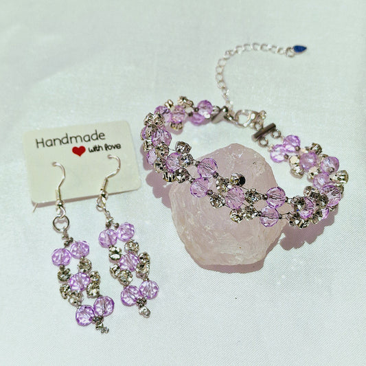 Purple Shine Bracelet and Earrings