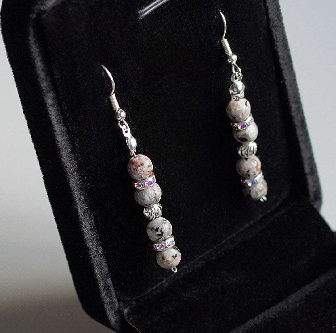 Flame Stone Bracelet and Earrings