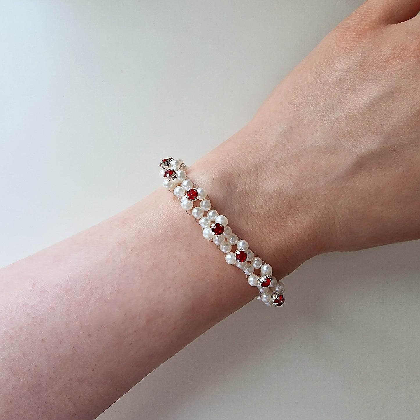 Beauty in Red Bracelet and Earrings