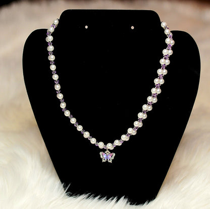 Purple Butterfly Necklace