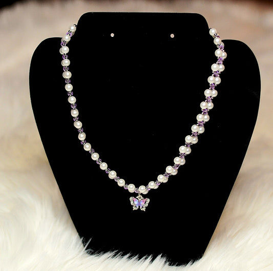 Purple Butterfly Necklace