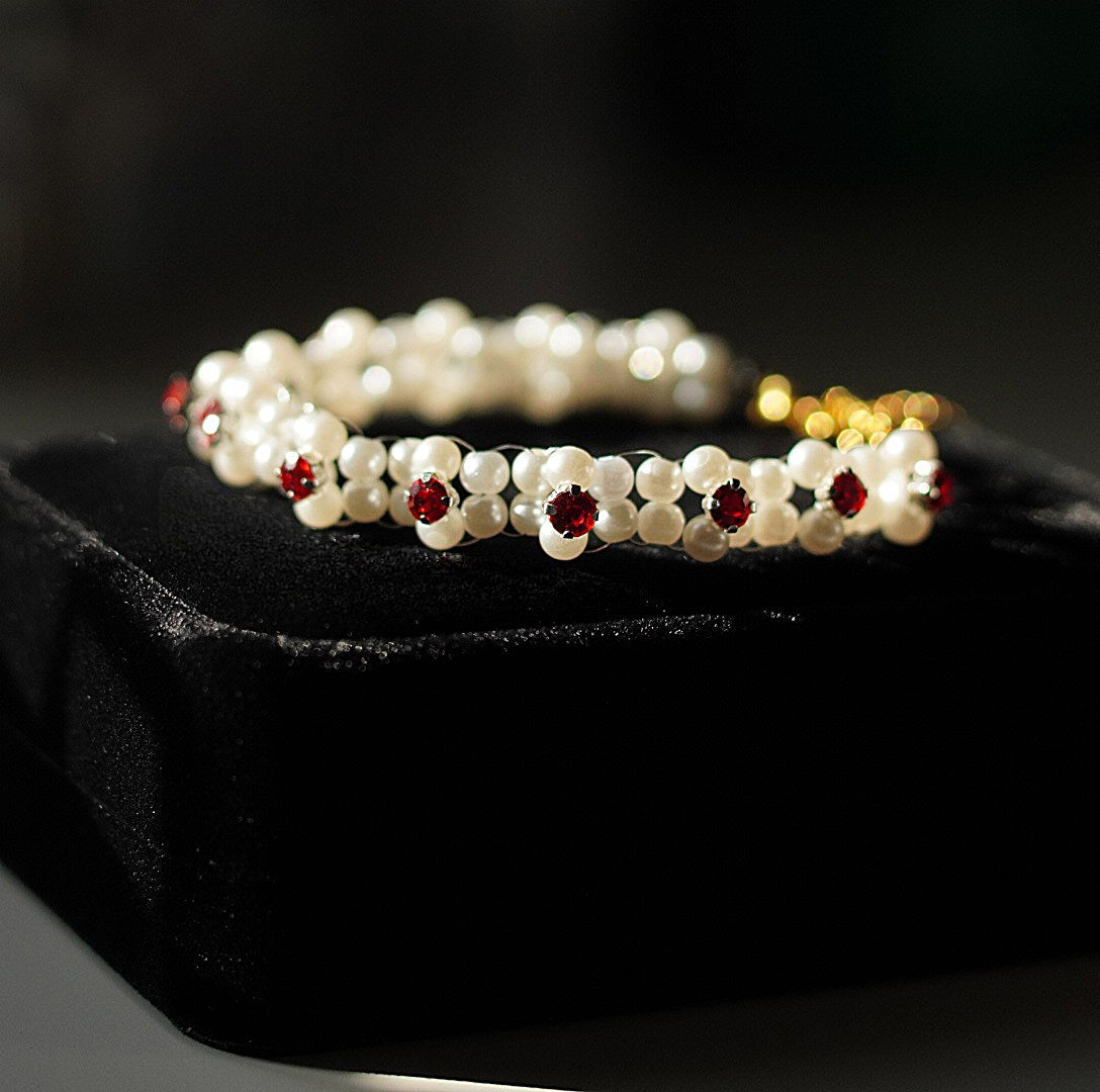Beauty in Red Bracelet and Earrings