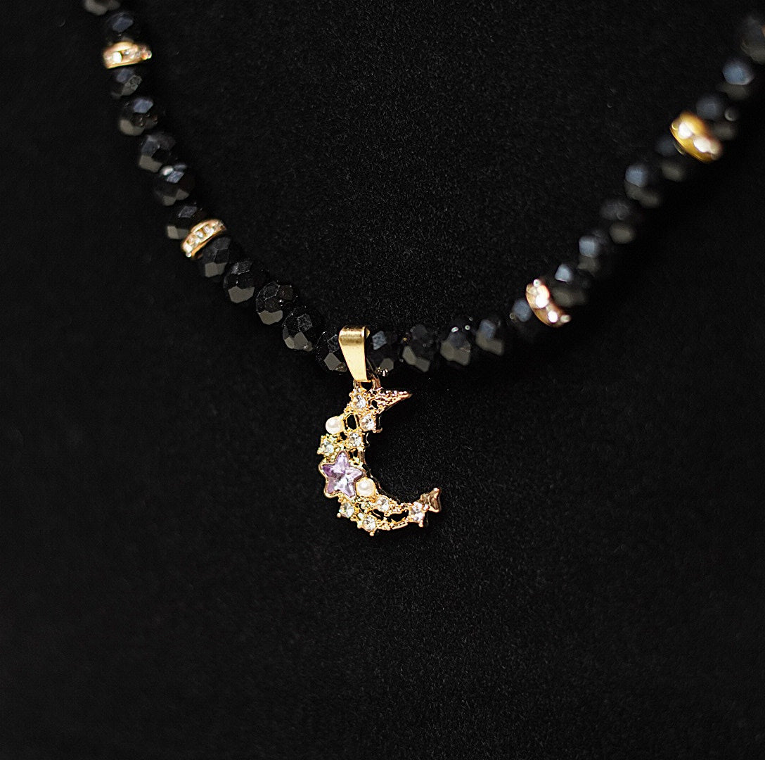 Royal Night Moon Necklace and Bracelet