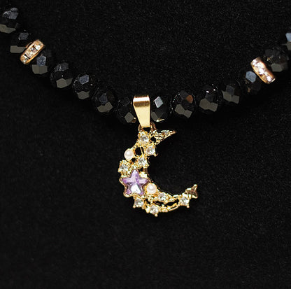 Royal Night Moon Necklace and Bracelet