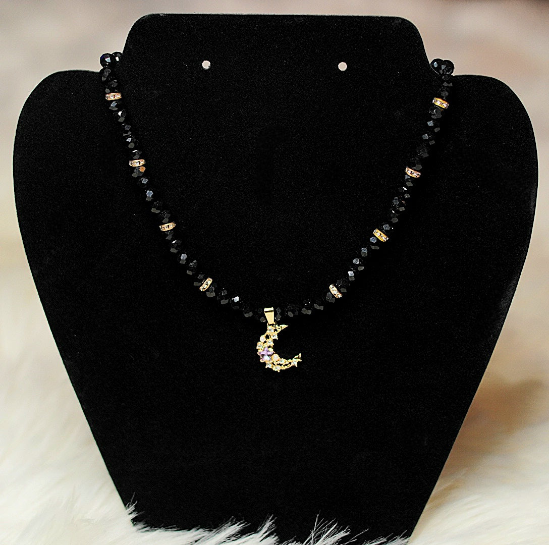 Royal Night Moon Necklace and Bracelet