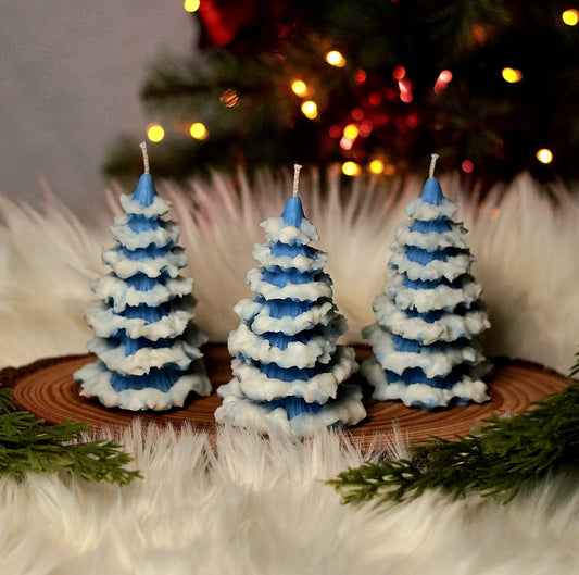 Blue Snowy Tree Gift Box Set of 3