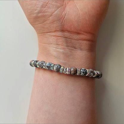 Flame Stone Bracelet and Earrings