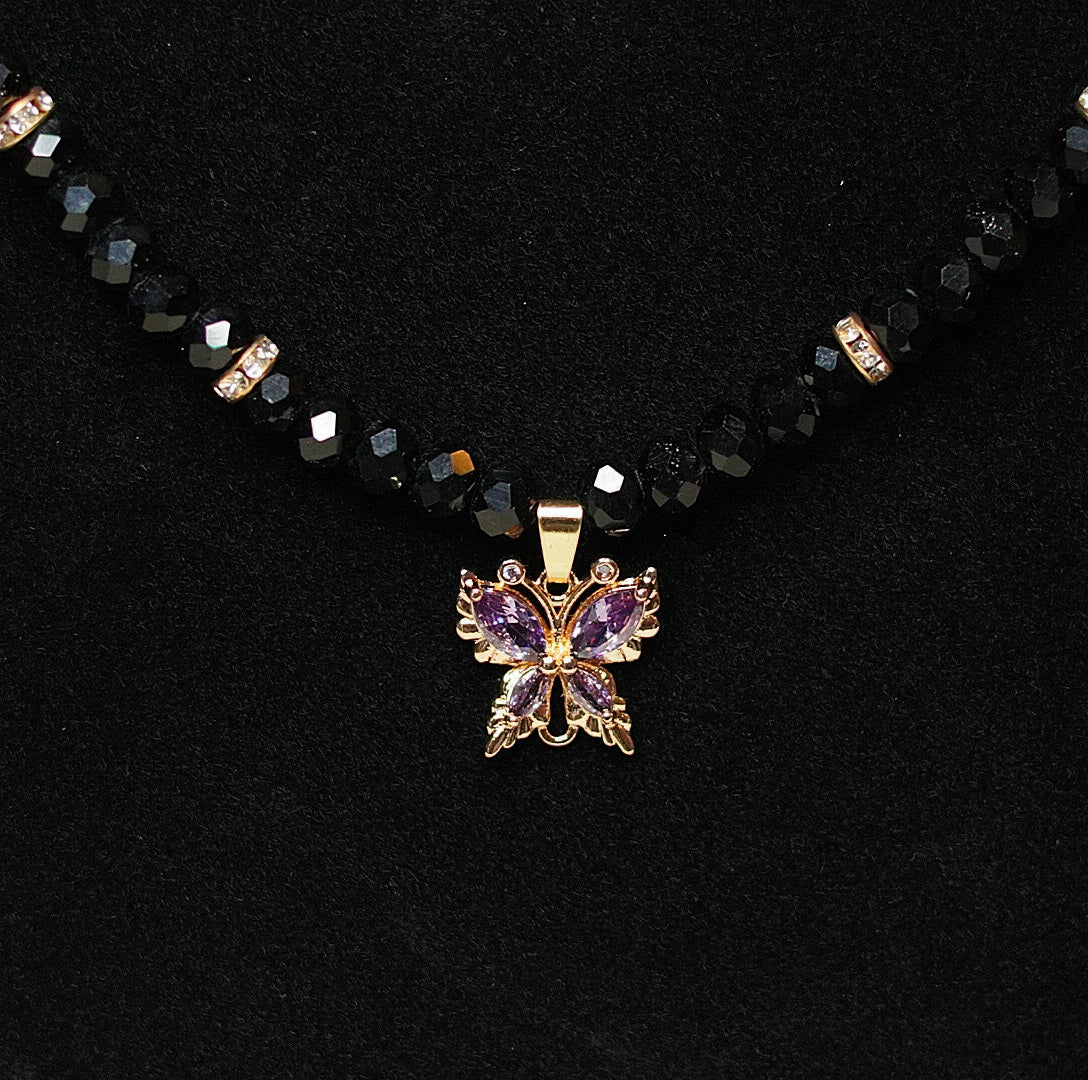 Royal Night Butterfly Necklace and Bracelet