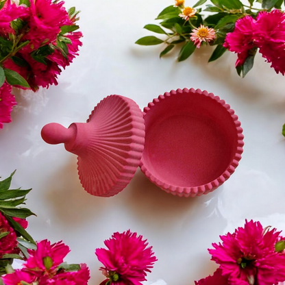 Pink Ribbed Jewellery Box