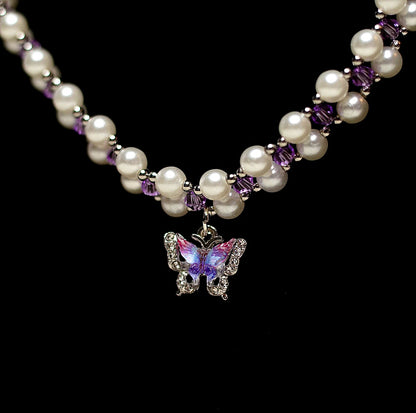Purple Butterfly Necklace