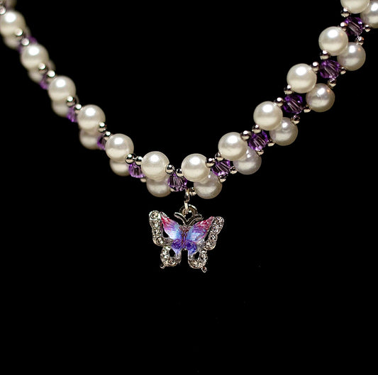 Purple Butterfly Necklace