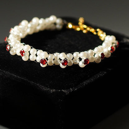 Beauty in Red Bracelet and Earrings