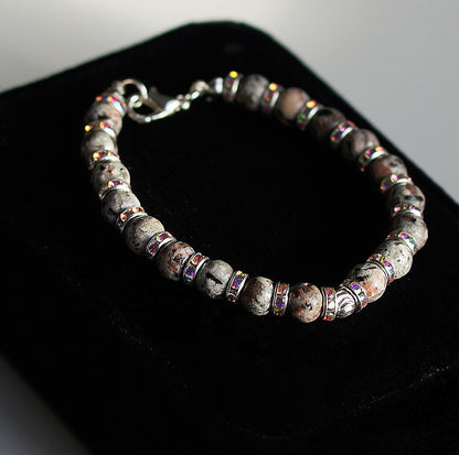 Flame Stone Bracelet and Earrings